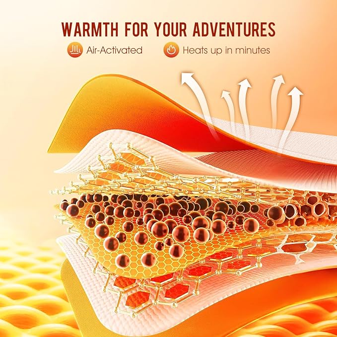 Disposable Hand Warmers & Body Warmers for Cold Weather - MQUPIN 12H Long Lasting Adhesive Heat Patch, Air Activated Portable Heat Pad Sticks to Clothing for Outdoor & Indoor Use (10 Count, 5x4 Inch)