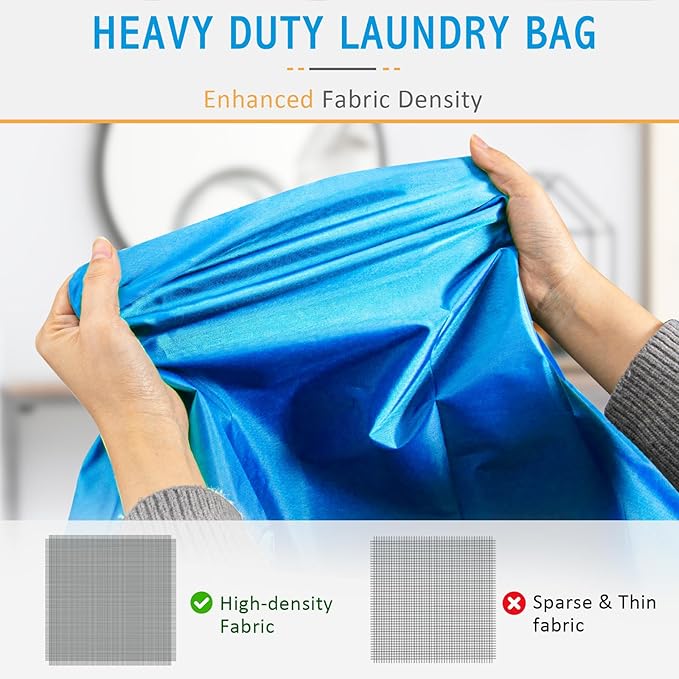 Isink Extra Large Heavy Duty Laundry Bag - 28" x 40", Travel Laundry Bag for Dirty Clothes, Light Blue