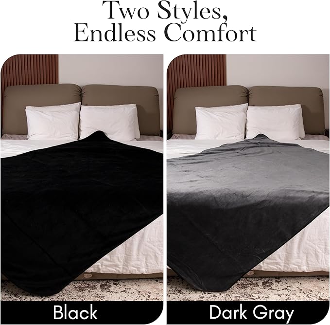Waterproof Blanket for Bed Intimacy (82"x 82" King Size) Reversible Plush Fleece, Love Blanket, Moisture Absorbent TPU Layer Stain Proof Couch Bed Mattress Water Proof Cover Black/Gray