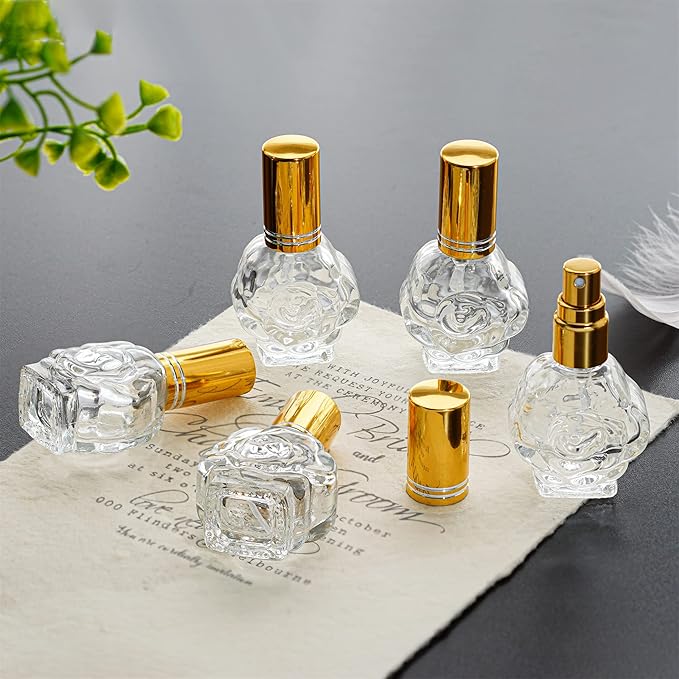 YU FENG 12pcs 10ml Glass Perfume Bottles Empty Atomizer Refillable Glass Spray Bottle With Funnels Pipettes Dispensers Portable Fragrance Bottle for Travel