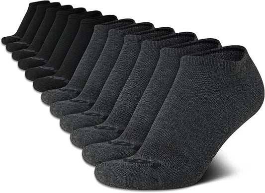 AND1 Mens No Show Socks - 12 Pack Performance Stretch Athletic Compression Socks for Men - Sports Low Cut Socks (6-12.5)