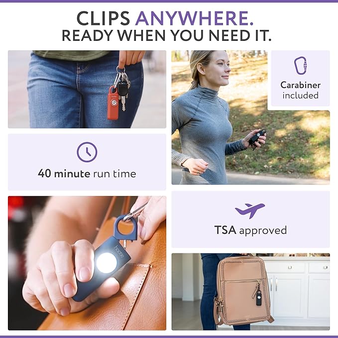 HOOTIE Personal Safety Alarm for Women, Men and Kids — 130dB Personal Alarm Keychain, Pull Pin Safety Alarm Keychain with Strobe Light, Self-Defense Alarm for Campus, Travel and Running — Mint