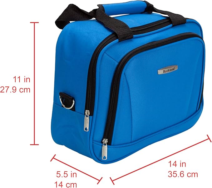 Rockland Fashion Softside 2 Piece Luggage Set, Expandable, (14" Tote/19" Upright), Blue
