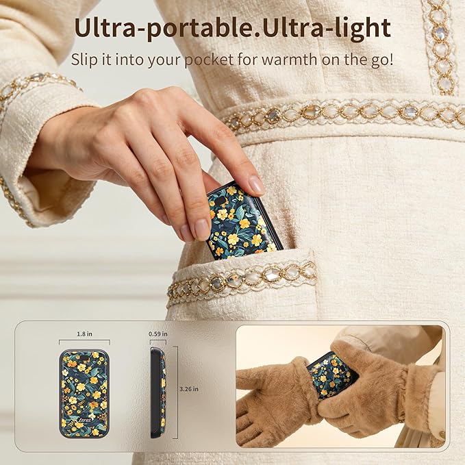 LERAT Hand Warmers Rechargeable,2 Pack Electric Hand Warmers,3-Second Fast Heating,3 Heat Settings,Portable & Lightweight Gifts for Women Men,Outdoor,Camping,Hiking,Skiing,Hunting,Travel