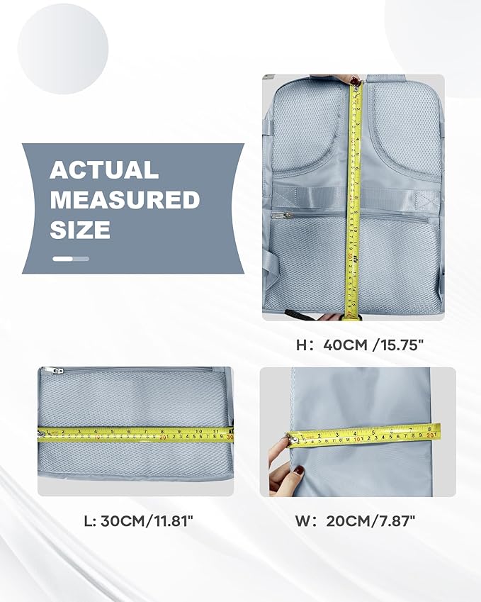coowoz Travel Backpack Carry On for Women Man Gym Backpacks with Laptop Compartment Mochila de Viaje Teacher Personal Item Backpack Airplane Accessories Must Haves Grey Blue 20L