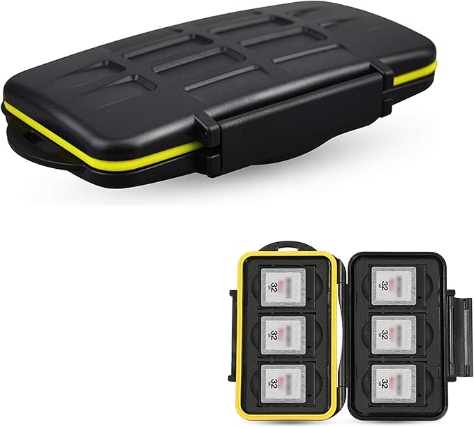 JJC Deluxe 6 Slots Cfexpress XQD Memory Card Case Carrying Holder Storage Container for 6 XQD/Cfexpress Type-B Memory Card, Travel-Friendly Case with Water-Resistant & Shockproof Protection