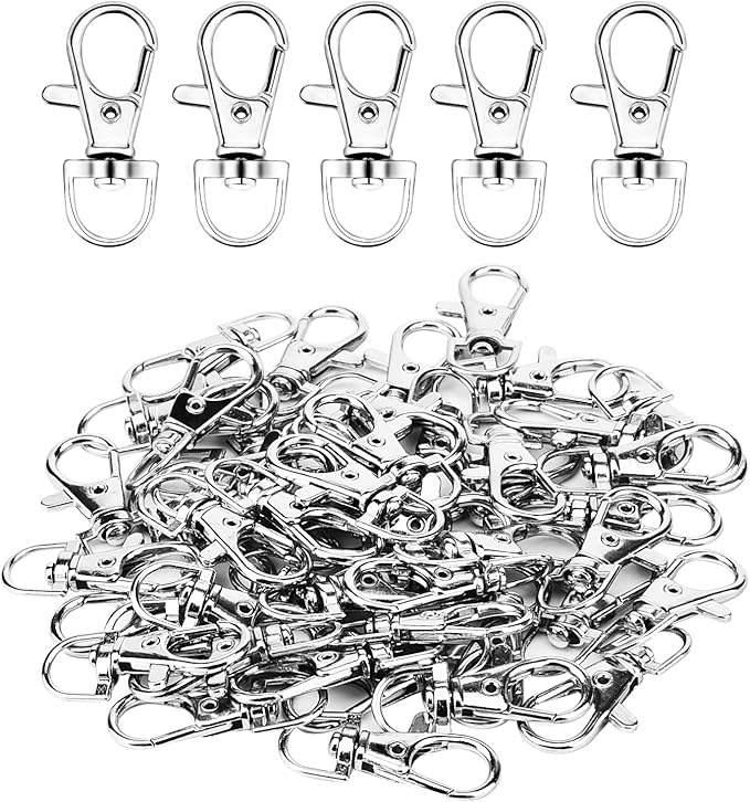 100 Pieces Metal Keychains Keyrings Key Rings with Chain and Jump Rings