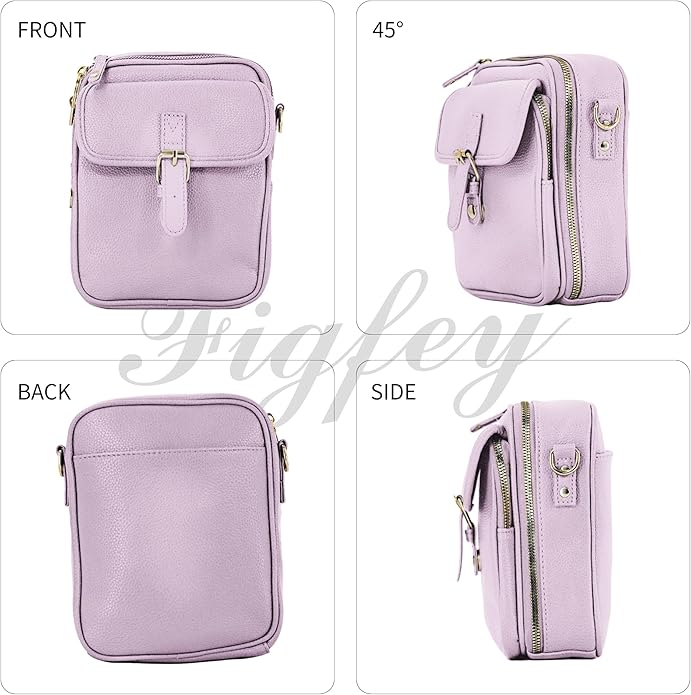 Leather Crossbody Bags for Women Travel Small Crossbody Purse Anti Theft Waterproof Bum Bag with Built in Wallet