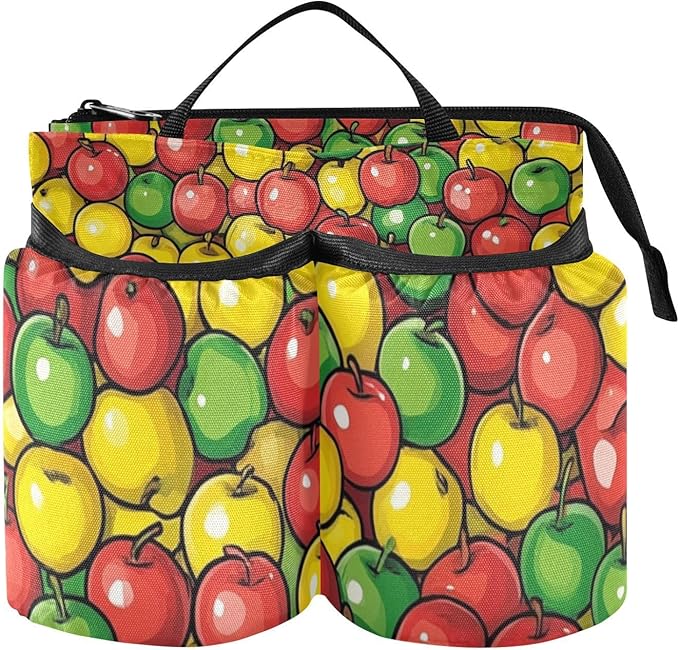 Luggage Cup Holder for Suitcases Free Hands Suitcase Cup Holder Travel Luggage Drink Holder Portable Luggage Cup Caddy Bag Carrier with Handle Apples Colorful