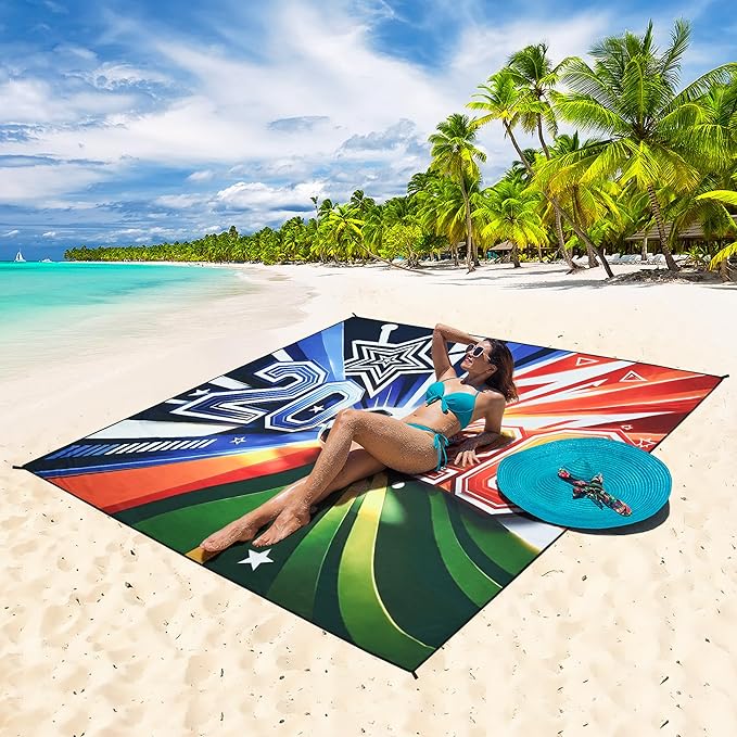 HIHOHO Soccer Blanket Waterproof Sandproof Beach Mat for 1-4 Adults Soccer Fans Quick Drying Durable Outdoor Picnic Mat Gift for Sports Event Travel Beach (Soccer Blanket 2026, 79"×83"(4 Person))