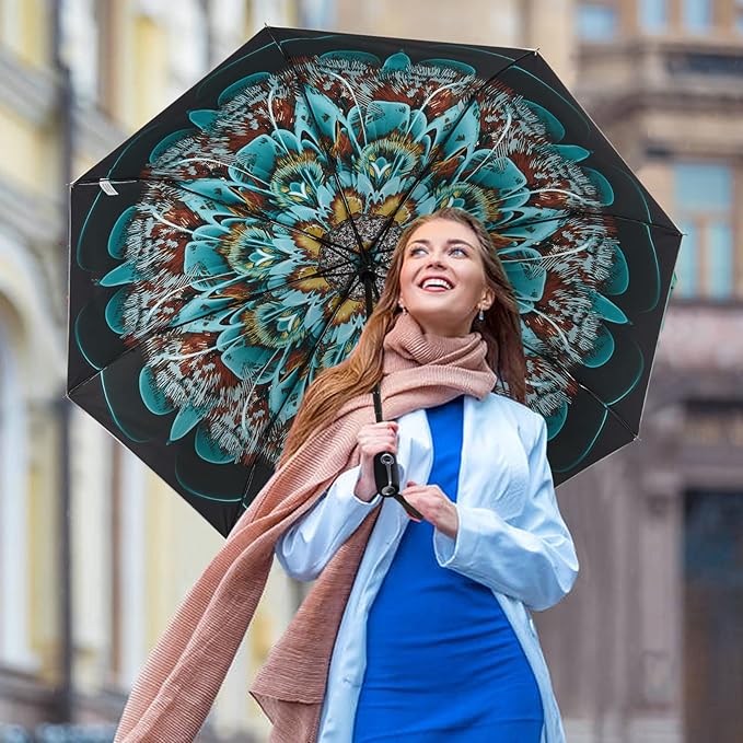 G4Free UPF 50+ UV Protection Large Travel Umbrella 42/46 Inch Auto Open Close Windproof Sun Blocking Umbrella
