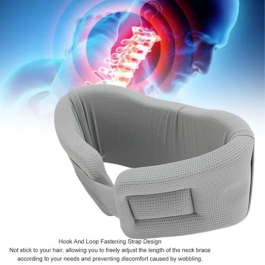 TOPINCN Soft Adjustable Neck Support Collar, Ergonomic V Shape Design Reduce Neck Pressure, Foam Cervical Collar for Sleeping and Correcting Sitting Posture