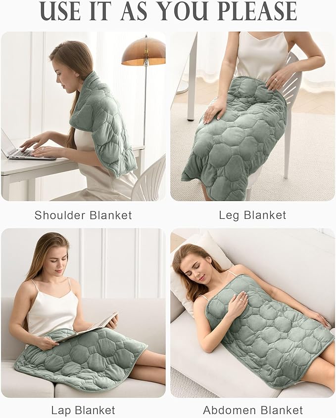 Cottonblue Weighted Lap Blanket Pad 5 lbs 29" x 24", Cozy Luxury Crystal Velvet Weighted Blanket for Adults Teens, Small Weighted Blanket Throw All Season for Travel Relaxation Sleeping, Sage Green