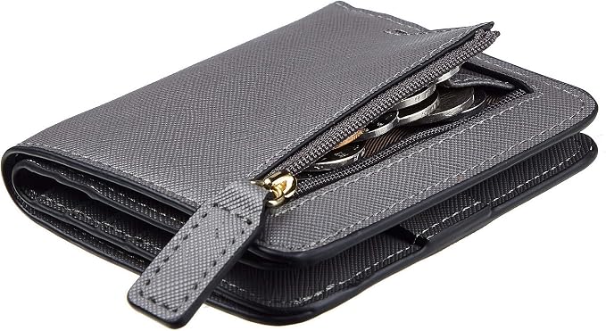 Toughergun Women’s Small Slim Leather Wallet with RFID Protection, Compact Bifold Mini Purse with Clear ID Window