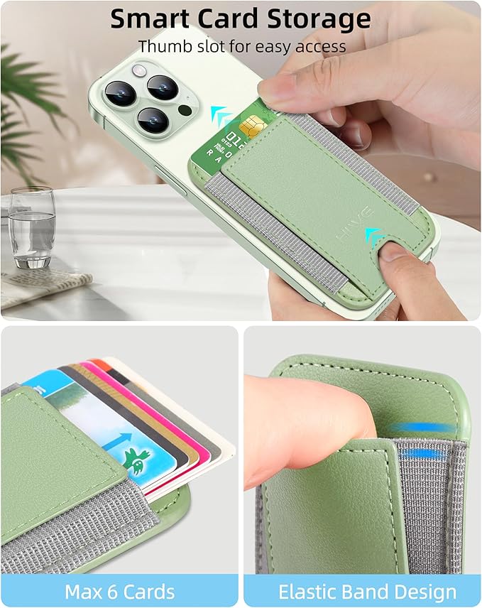 HiWe for MagSafe Wallet: 7-Card Holder, RFID Blocking, Strong Magnet for iPhone 12-17 Series, Slim, 1 Slot