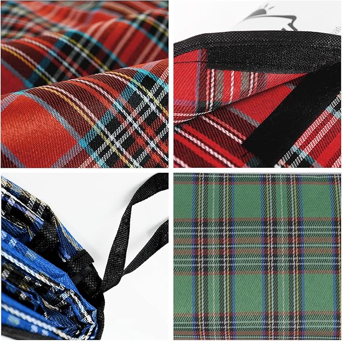 Wind Tour Waterproof Picnic Blanket with Carry Strap - Foldable Sandproof Outdoor Mat for Camping, Beach, Park - 59" x 71",Green(Two Mat Set)