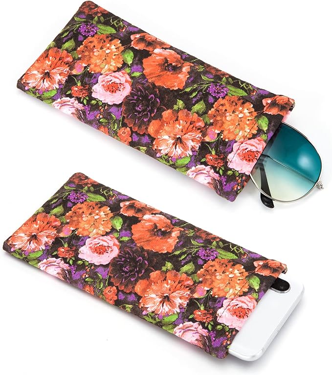 TRIUMPH VISION Squeeze Leather Sunglasses Pouch - 3 Pack Glasses Case Soft Eyeglass Sleeve Pouch Holder