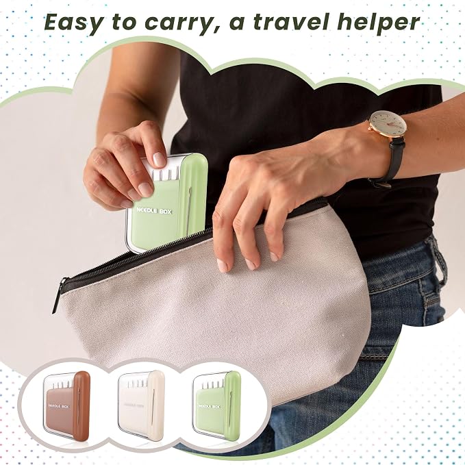3 Pack Portable Travel Magnetic Sewing Needles Case with 5 Sizes 30 PCS Sewing Sharp Needles Hand Quilting Needles,Embroidery Needles Magnetic Needle Holder for Hand Sewing Art Crafts Repair