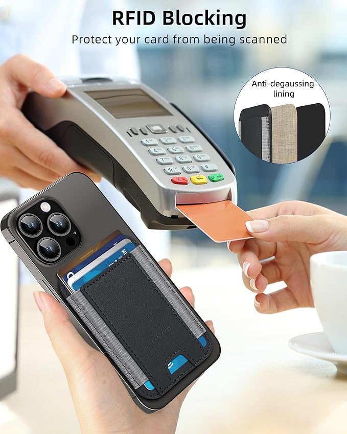 HiWe for MagSafe Wallet: 7-Card Holder, RFID Blocking, Strong Magnet for iPhone 12-17 Series, Slim, 1 Slot