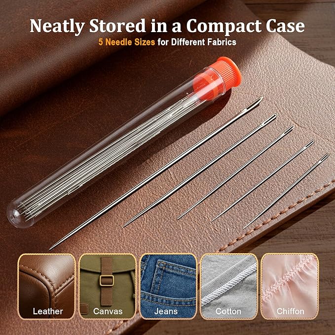 LIBLAIN Sewing Kit with Big Eye Steel Needles for Adults and Beginners, Needle and Thread Kit for Hand Sewing (78Pcs)