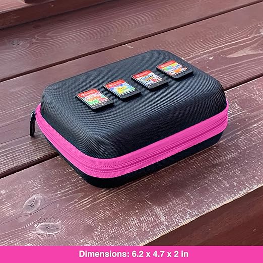 ButterFox 64 Switch Game Case for Nintendo Switch, Switch Game Card Storage Holder or SD Memory Card Case (64 Pink/Black)