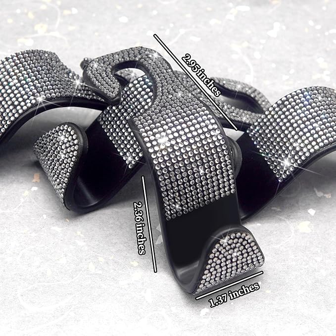 4 Packs Car Purse Hook, Bling Seat Headrest Bag Holder Hanger for Car, Easy Install Car Organizer Accessories Gift for Women (Silvery)