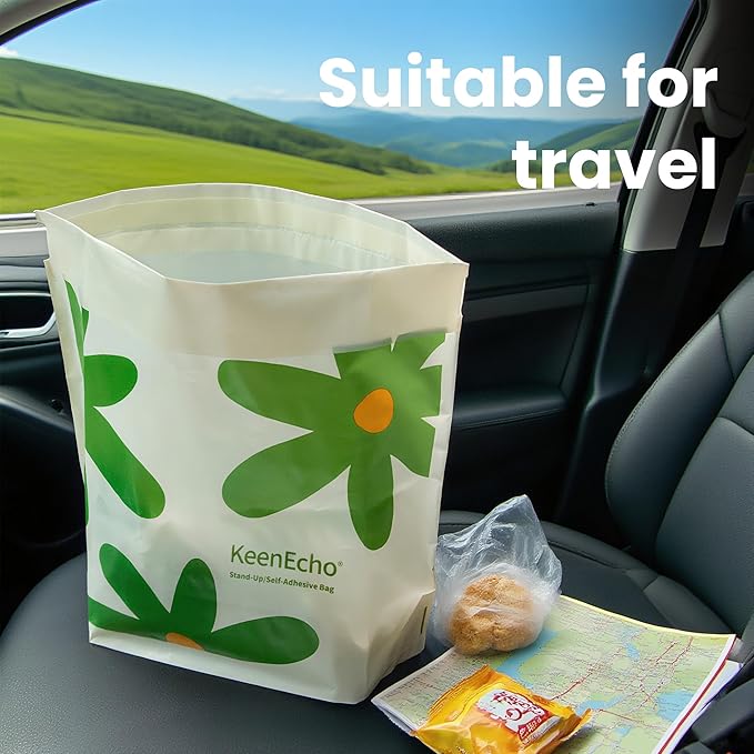 Disposable Car Garbage Bin Bags, Vomit Trash Bags made with Recycled HDPE for Boat, Plane, Travel, Camping, Bedroom, Study Room, Office and Car, 20 pcs
