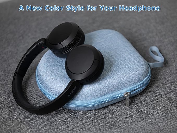 Ginsco Universal Headphone Case Compatible with JBL Tune 510BT 720BT, Sony WH-CH 720N/WH-CH520, with Bose/JBL/Soundcore Life Q20i Q30/BERIBES/TOZO/KVIDIO etc Wireless Headphones Light Blue