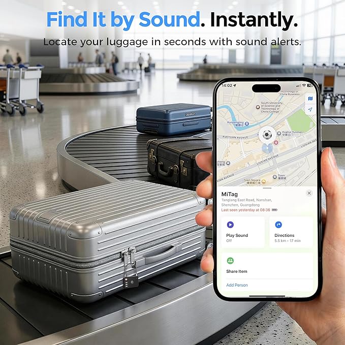 MiLi Smart TSA Luggage Lock with Bluetooth Tracker, Works with Apple Find My & Google Find Hub, Anti-Lost Travel Lock for Suitcase & Bags, Replaceable Battery, Durable All-Metal Design