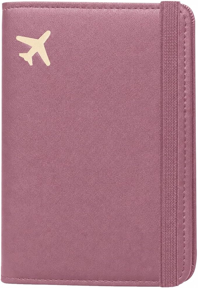 ZOPPEN RFID Blocking Passport Holder for Travel – PU Leather Waterproof Lightweight Passport Cover Wallet for Women Men, Travel Organizer with Card Slots for Airline Tickets & Passport Book, Purple
