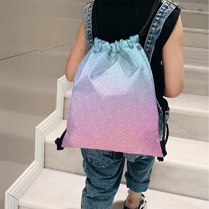 Drawstring Backpack for String Bag Waterproof Cute Sports Beach Swimming Travel (13"×17")-Gradation