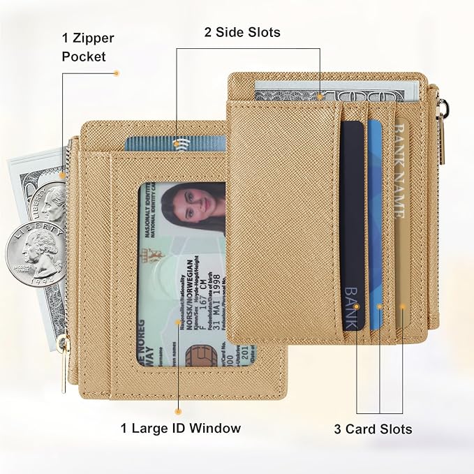Sodsay Card Case Slim Front Pocket Wallet for Women Credit Card Holder with Keychain | Slim, Credit Card Holder, Front Pocket, with Keychain | Slim