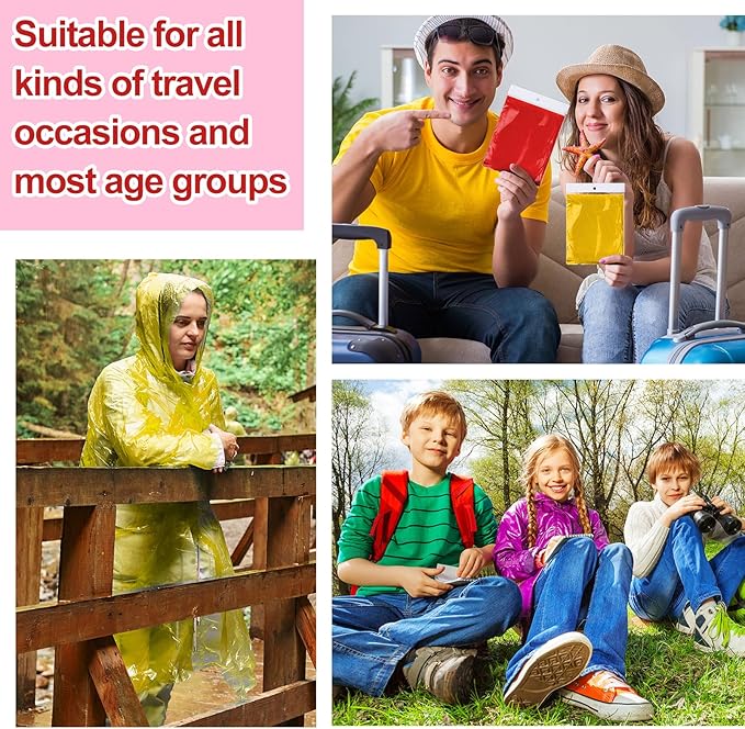 Handepo 150 Pack of Adult Rain Ponchos with Hood, Disposable Rain Ponchos, Plastic Raincoat Poncho for Adult Homeless