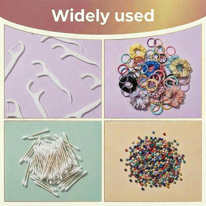 4 Pcs Portable Cotton Swab & Pad Holder for Travel - Clear Plastic Bud Case with Dustproof Lid - Small Dispenser for Floss Picks, Toothpicks, and Beauty Essentials