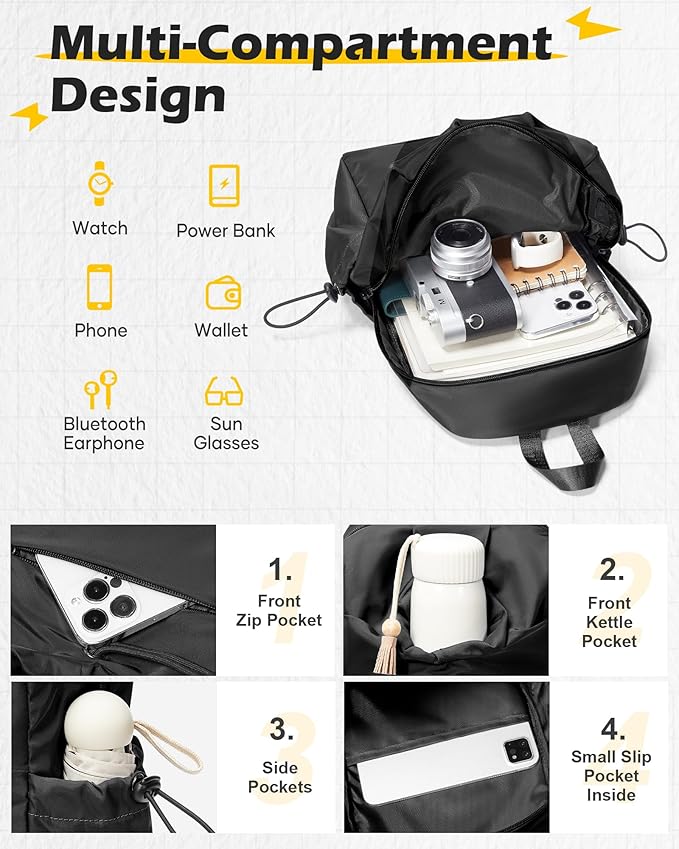 SEAFEW Large Black Sling Crossbody Bag for Men Women, Tactical Backpack Shoulder Daypack Mini Cross Body Motorcycle Chest Bags, Small One Strap Fanny Back Pack for Casual Travel Hiking Sport Gym