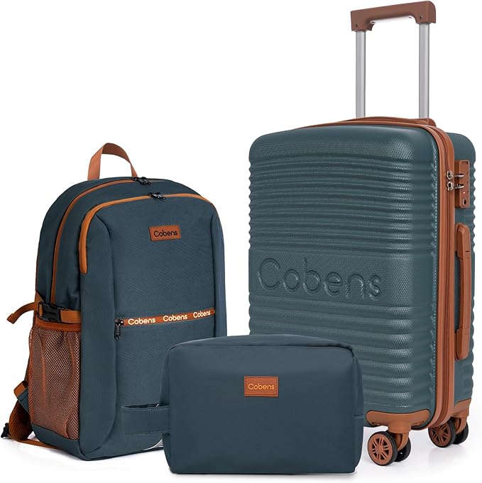 Carry-on Luggage 22x14x9 Airline Approved, Suitcases with Wheels Hardshell， Lightweight Luggage Set with TSA Lock， 20Inch Black Carry-on Suitcase