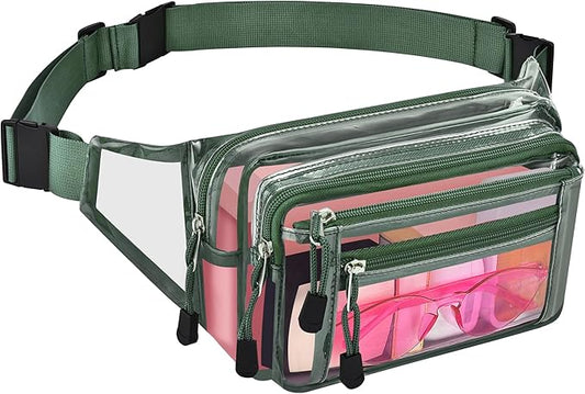 Clear Bag Stadium Approved Clear Fanny Pack for Women for Work,Multi-purpose Waist Bag for Travel & Sporting Event