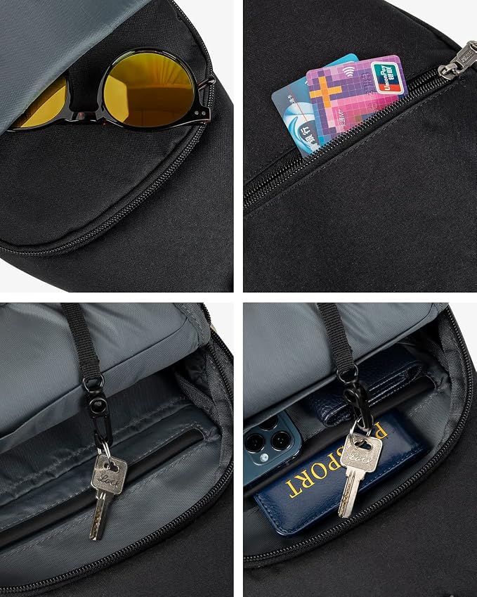 WATERFLY Medium Crossbody Sling Backpack Anti Theft Backpack for Traveling Chest Shoulder Bag