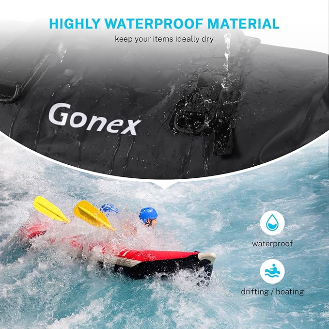 Gonex Extra Large Waterproof Duffle Travel Dry Duffel Bag Heavy Duty Bag with Durable Straps & Handles for Kayaking Paddleboarding Boating Rafting Fishing