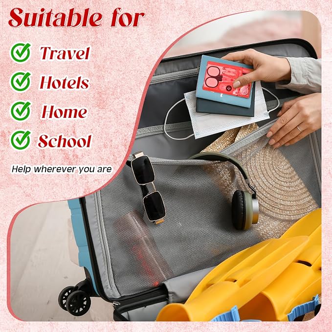 Knitgrip 25 Boxes Mini Travel Sewing Kit Quick Fix Sewing Kits Bulk Basic Portable Pre Threaded Needle Emergency Repair Tool for Adults DIY Handcraft Wedding Gifts Beginner Traveler Home Hotel (Red)
