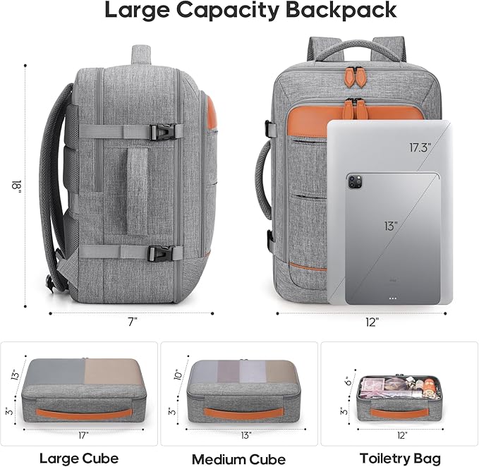 7 Piece Luggage Sets with Premium YKK Zipper, 20/24/28in PC Hardside Suitcase With Spinner Wheels, Luggage Airline Approved, Durable Suitcase Sets with TSA Locks for Travel