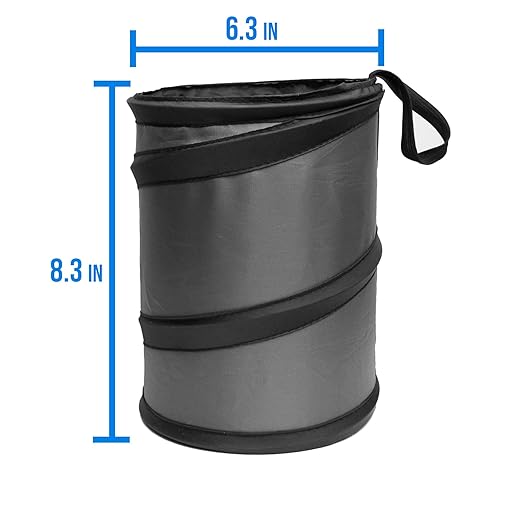 FH Group Automotive Waterproof Portable Collapsible Small Trash Can Garbage Container fits Most Cars,Waterproof,Polyethylene, SUVs, and Trucks Red