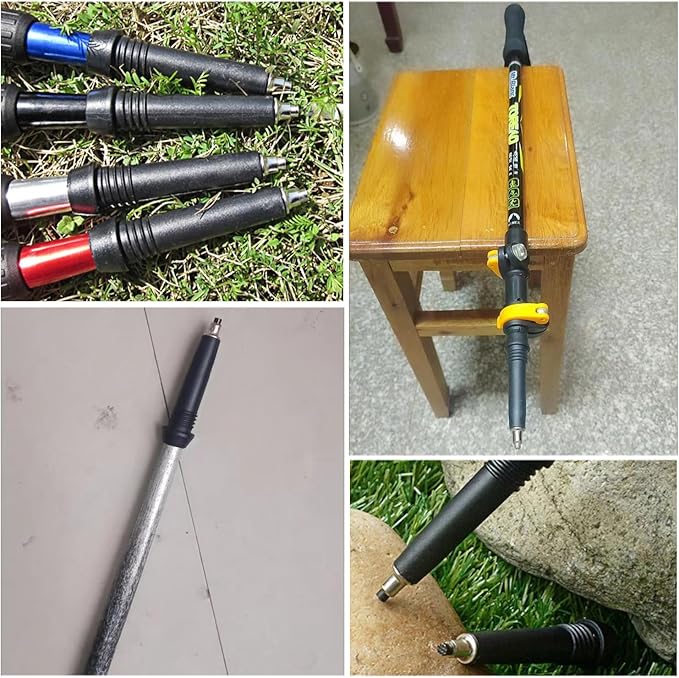 5 Pack Trekking Poles Carbide Tips Replacement Universal Tungsten Steel Rod End Tip for Outdoor Hiking Stick Cane Climbing Walking Pole Gear Worn Repair Accessories