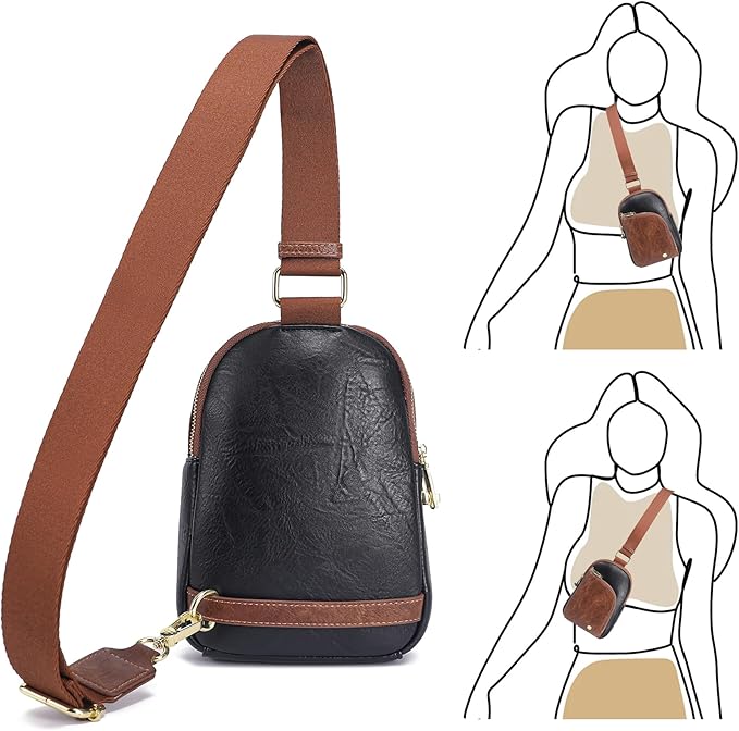 INICAT RFID Blocking Sling Bag, Anti Theft Crossbody Bag for Women Compact Travel Purses Leather