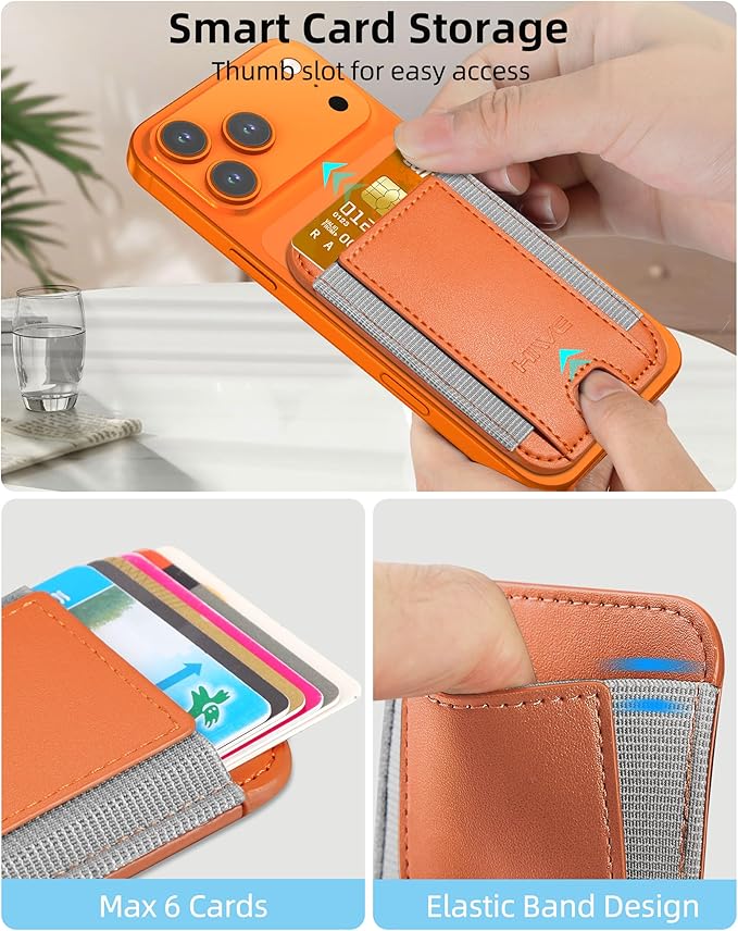 HiWe for MagSafe Wallet: 7-Card Holder, RFID Blocking, Strong Magnet for iPhone 12-17 Series, Slim, 1 Slot