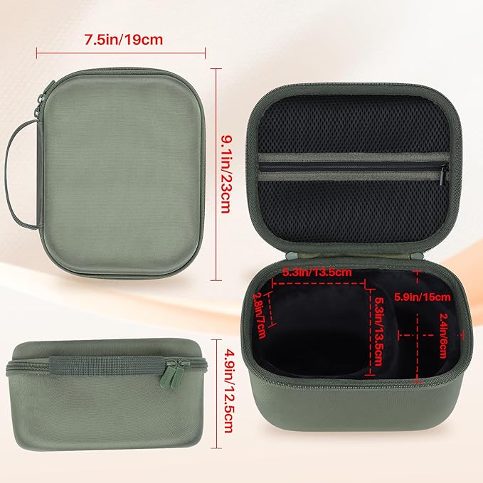 Lebakort Storage Case Compatible with Walkers Razor Slim/PROHEAR 066 030 Electronic Shooting Earmuff Hearing Protection Muff (Army Green Case, for Earmuff+ Glasses)