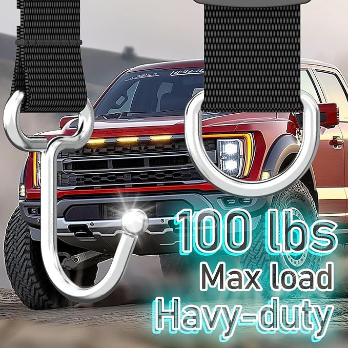 Car Headrest Hooks for Purse and Bags, 4 Pack | Adjustable Back Seat Hanger, Metal Heavy Duty, 100 lbs Capacity, Purse Holder