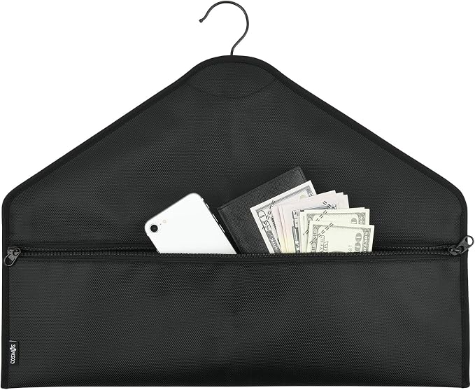 Cosmos Pack of 2 Hanger Diversion Safe Bag | Hidden Pocket Safe | Hanger Secret Hanging Safe Zipper Pouch Bag for Hide Personal Items in Travel, Home and Hotel