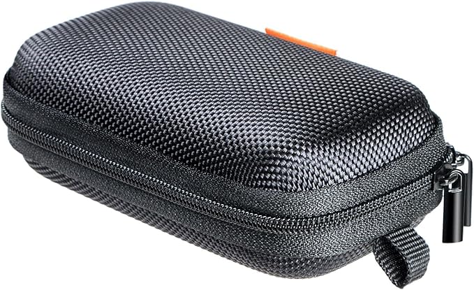 Small Hard EVA Case (4.3" x 2.5")- Portable Protection Earbud Case Zipper Pouch for Headset, Earphone, Flash Drive, Charging Cable, Key - Mesh Inner Pocket Durable Exterior Universal Carrying Bag