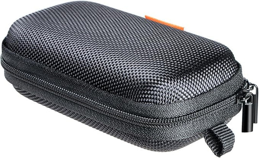 Small Hard EVA Case (4.3" x 2.5")- Portable Protection Earbud Case Zipper Pouch for Headset, Earphone, Flash Drive, Charging Cable, Key - Mesh Inner Pocket Durable Exterior Universal Carrying Bag